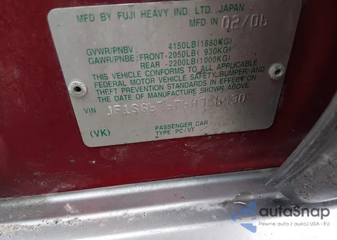 2006 Subaru Forester 2.5X L.l. Bean Edition z USA, uszkodzony, nr VIN JF1SG67676H756930